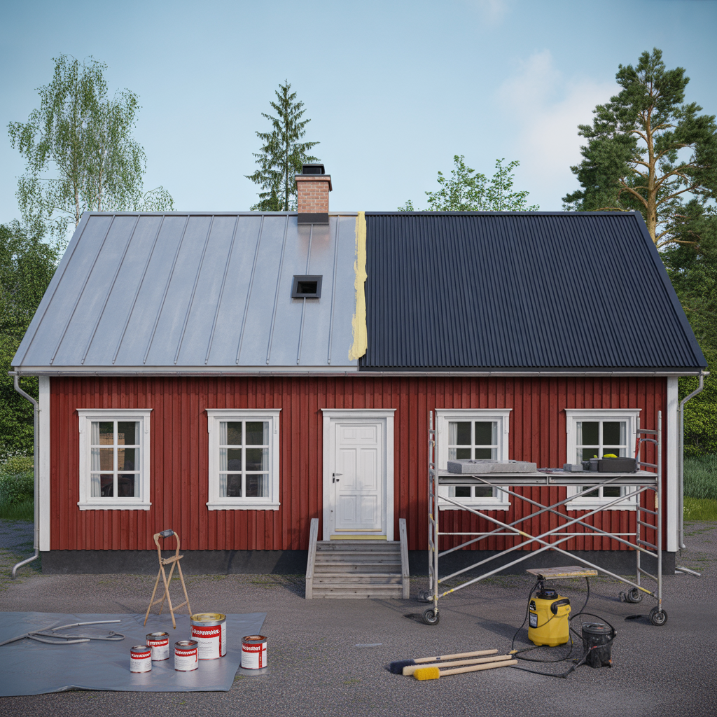 takmalning av plat fargval forarbete och kostnad