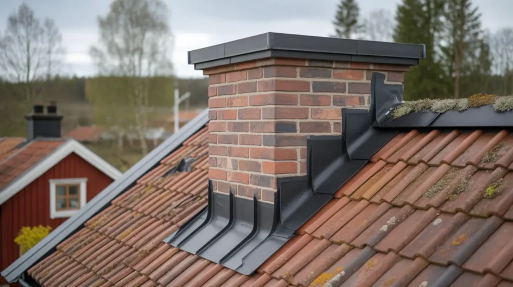 skorstenst tning och nya skorstensbeslag p villa i rbyhus tierp