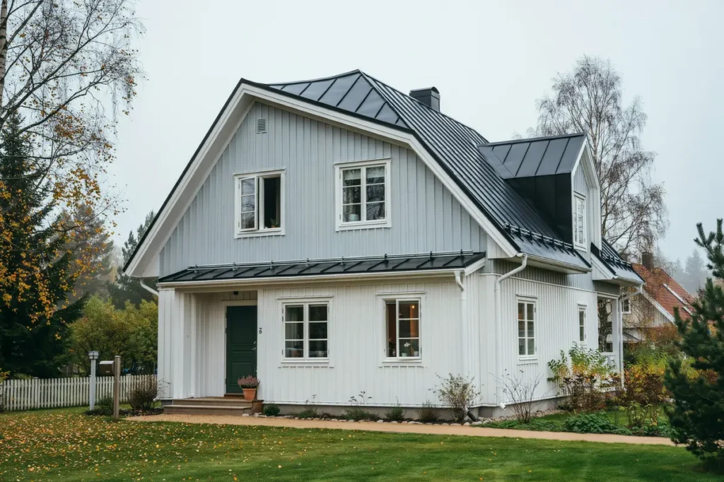 sn rasskydd och takbrygga monterade p villa i tobo tierp